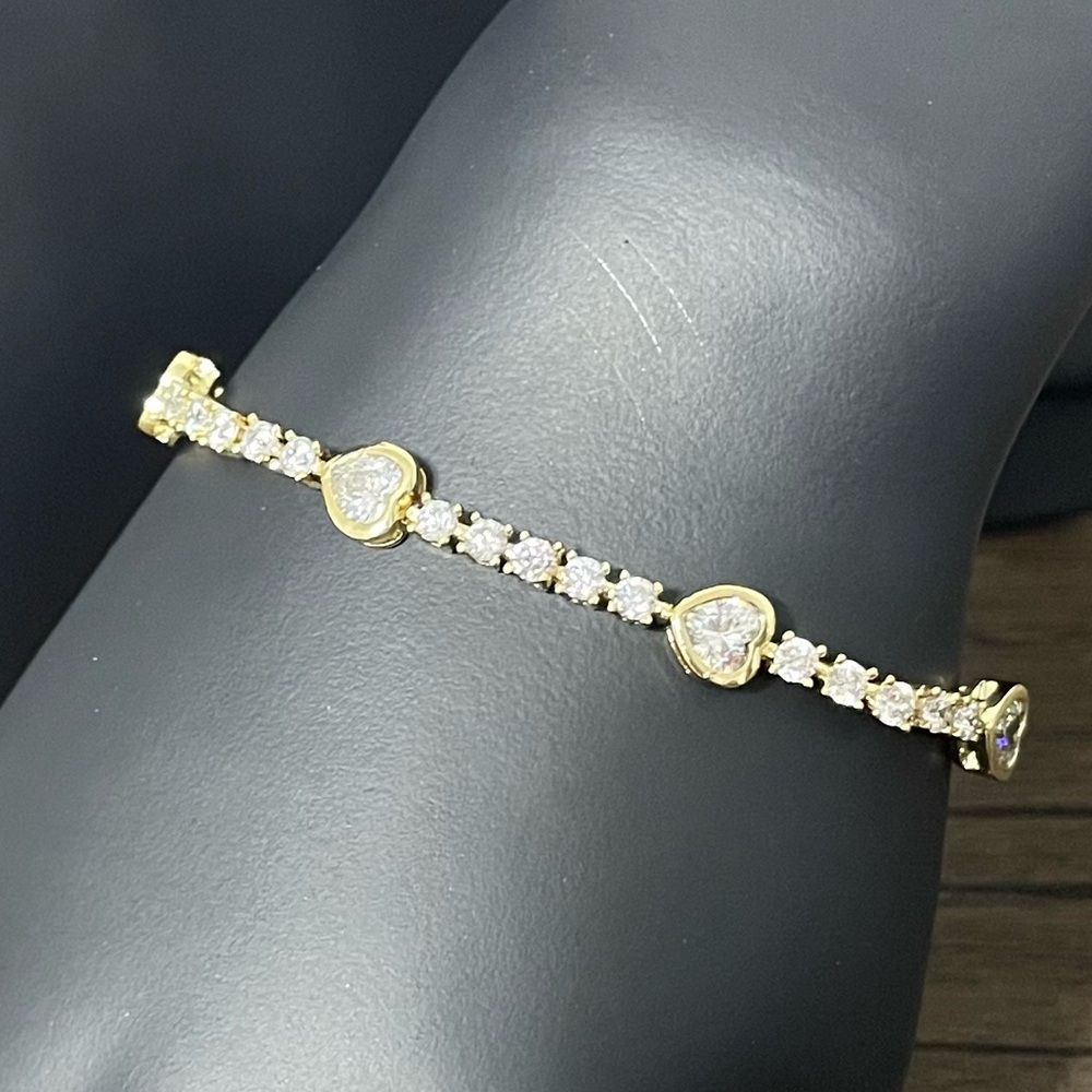 Heart Tennis Bracelet 7"/ Pulsera Tenis Corazón